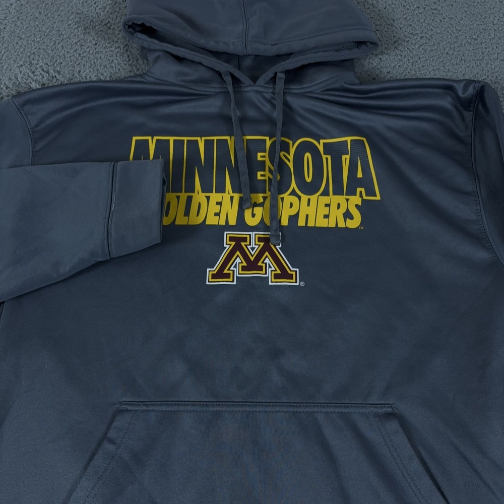 Minnesota Golden Gophers Hoodie Mens XL Gray Fleece Sweatshirt Football NCAA